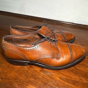 Allen Edmonds Sanford Cap Toe Derby Walnut Leather Size 9D USA Great Condition